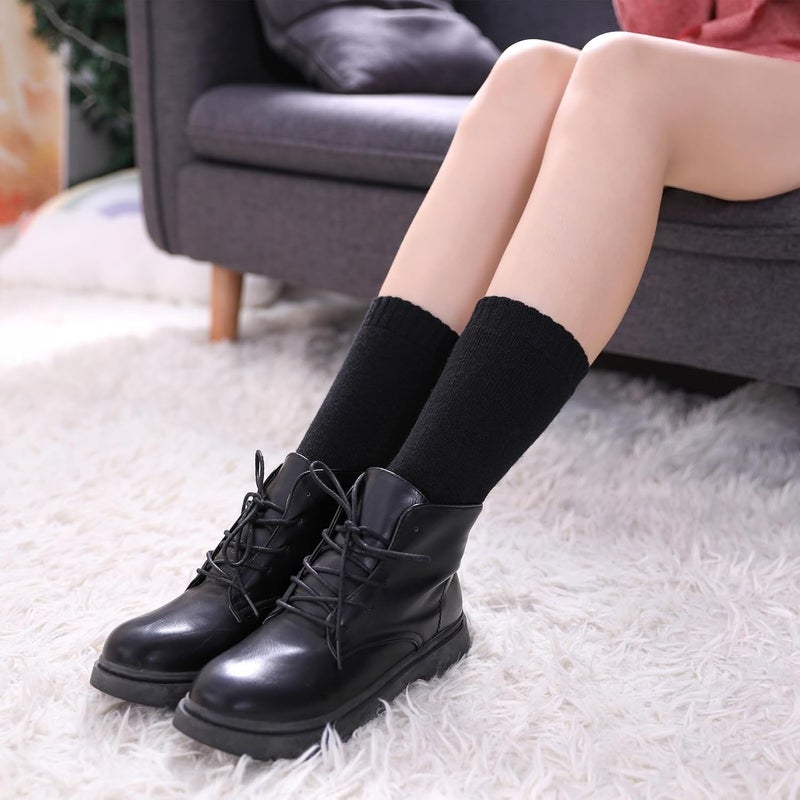 LINEMIN Wool Socks for Women Winter Warm Hiking Thick Warm Cozy Boot Crew Gift Socks 5 Pairs - Image 3